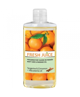 Fresh Juice - Pielęgnacyjny olejek do masażu - Tangerine & Cinnamon + Macadamia oil, 150ml